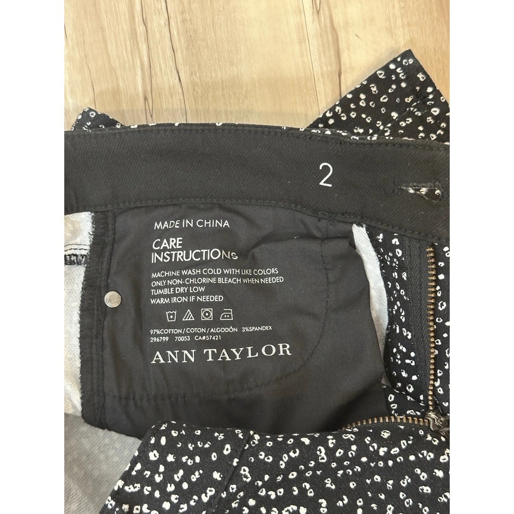 LOFT By Ann Taylor Polka Dot Business Casual Pants Modern Fit Slim Leg Size 2 - Picture 14 of 14
